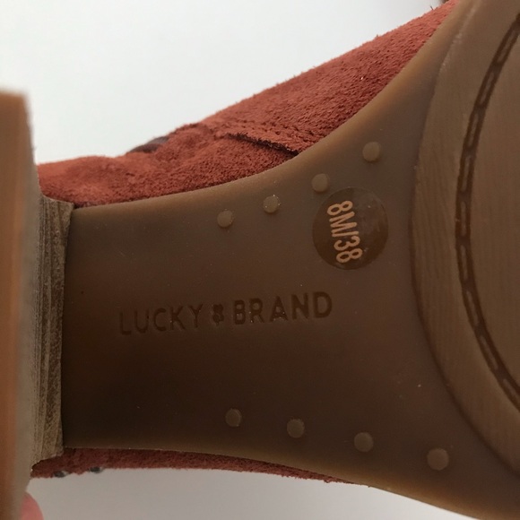 NOT FOR SALE Lucky Brand  cinnamon suede boots- - Picture 6 of 8